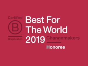 B Corp 2019 "Best for the World" Changemakers Honoree