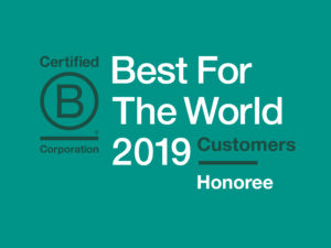 B Corp 2019 "Best for the World" Customers Honoree