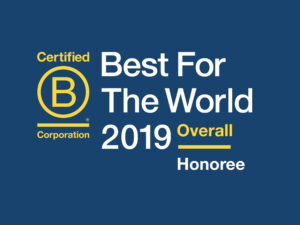B Corp 2019 "Best for the World" Overall Honoree
